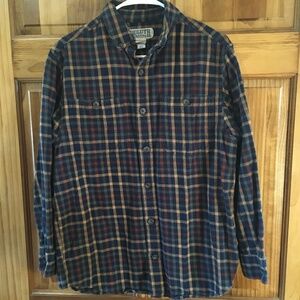 Duluth Trading Co Men’s S Plaid flannel blue/tan